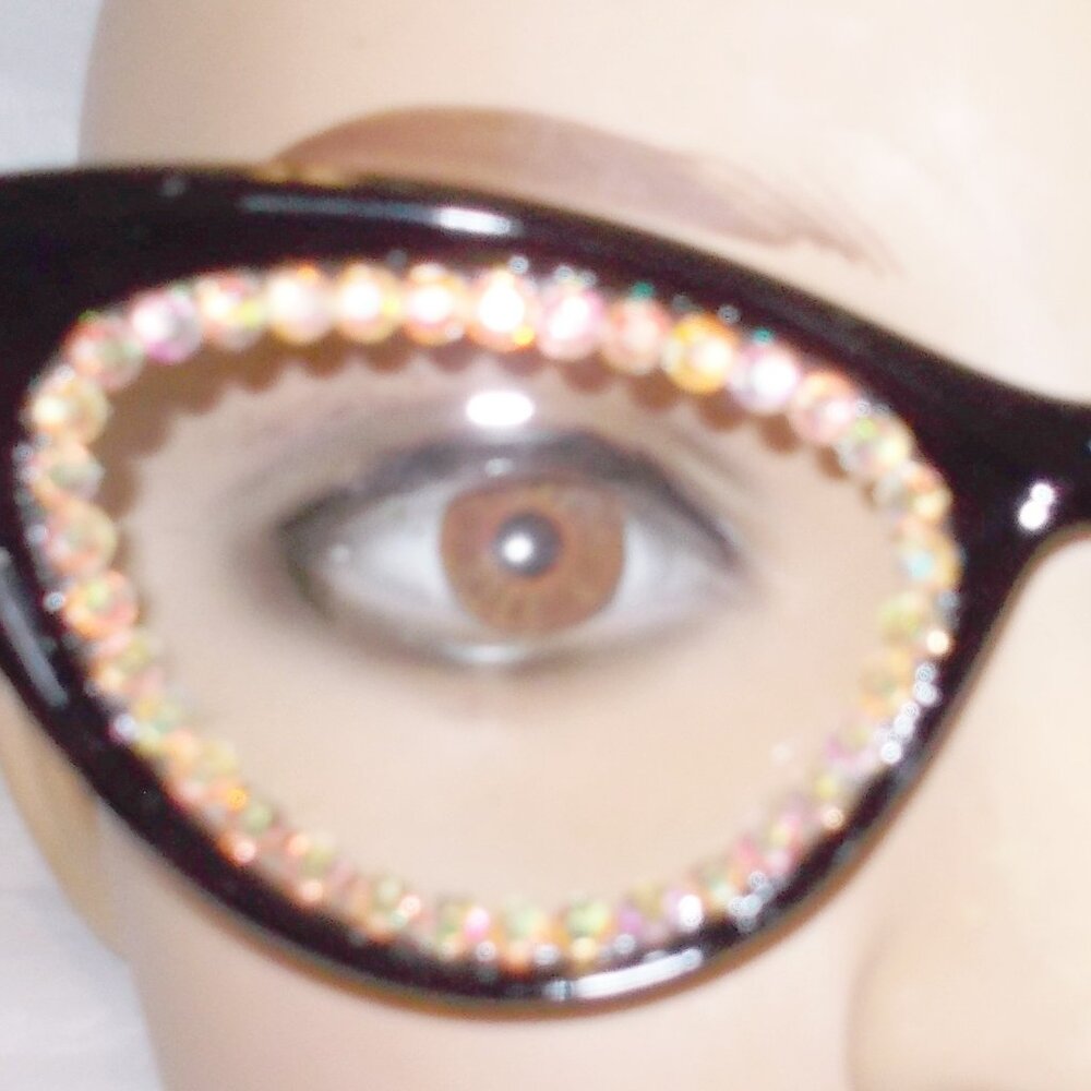 3.50 BLACK RHINESTONE READING GLASSES 3.50 STRENGTH